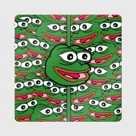 Магнит виниловый Квадрат с принтом Good / Sad frog в Кировске, полимерный материал с магнитным слоем | размер 9*9 см, закругленные углы | bad | dab | frog | good | kek | pepe | sad | кек | лягушка | мем | мемы | пепе | со смыслом | фрог