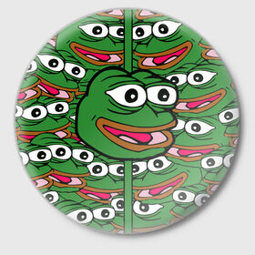 Значок с принтом Good / Sad frog в Кировске,  металл | круглая форма, металлическая застежка в виде булавки | bad | dab | frog | good | kek | pepe | sad | кек | лягушка | мем | мемы | пепе | со смыслом | фрог