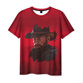 Мужская футболка 3D с принтом Red Dead Redemption в Кировске, 100% полиэфир | прямой крой, круглый вырез горловины, длина до линии бедер | dead | gamer | john | marston | rdr | red | redemption | rockstar | shooter | western | вестерн | джон | марстон | шутер