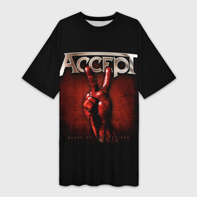 Платье-футболка 3D с принтом Accept в Кировске,  |  | accept | heavy metal | power metal | группы | метал | музыка | пауэр метал | рок | хэви метал