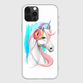 Чехол для iPhone 12 Pro с принтом Music Unicorn Art в Кировске, силикон | область печати: задняя сторона чехла, без боковых панелей | волшебный | единорог | единорожик | единорожка | магия | музыка | пончик | пончики