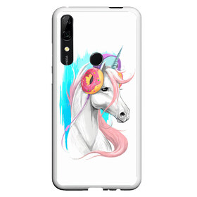 Чехол для Honor P Smart Z с принтом Music Unicorn Art в Кировске, Силикон | Область печати: задняя сторона чехла, без боковых панелей | волшебный | единорог | единорожик | единорожка | магия | музыка | пончик | пончики