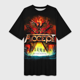 Платье-футболка 3D с принтом Accept в Кировске,  |  | accept | heavy metal | power metal | группы | метал | музыка | пауэр метал | рок | хэви метал
