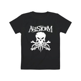 Детская футболка хлопок с принтом Alestorm в Кировске, 100% хлопок | круглый вырез горловины, полуприлегающий силуэт, длина до линии бедер | Тематика изображения на принте: alestorm | metal | группы | метал | музыка | пауэр метал | рок | фолк метал | хэви метал