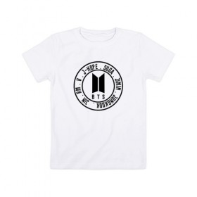 Детская футболка хлопок с принтом BTS TEAM в Кировске, 100% хлопок | круглый вырез горловины, полуприлегающий силуэт, длина до линии бедер | Тематика изображения на принте: 