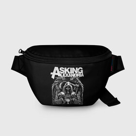 Поясная сумка 3D с принтом Asking Alexandria в Кировске, 100% полиэстер | плотная ткань, ремень с регулируемой длиной, внутри несколько карманов для мелочей, основное отделение и карман с обратной стороны сумки застегиваются на молнию | asking alexandria | аскинг александриа | группы | метал | музыка | рок | хэви метал | электроникор