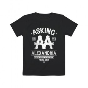 Детская футболка хлопок с принтом Asking Alexandria в Кировске, 100% хлопок | круглый вырез горловины, полуприлегающий силуэт, длина до линии бедер | asking alexandria | аскинг александриа | группы | метал | музыка | рок | хэви метал | электроникор