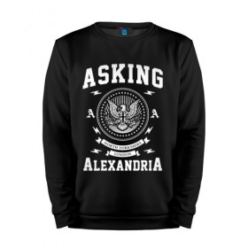 Мужской свитшот хлопок с принтом Asking Alexandria в Кировске, 100% хлопок |  | asking alexandria | аскинг александриа | группы | метал | музыка | рок | хэви метал | электроникор