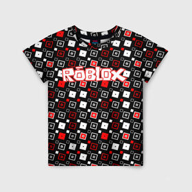 Детская футболка 3D с принтом Roblox в Кировске, 100% гипоаллергенный полиэфир | прямой крой, круглый вырез горловины, длина до линии бедер, чуть спущенное плечо, ткань немного тянется | Тематика изображения на принте: game | gamer | logo | roblox | игры | логотип | роблокс