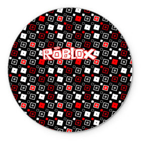 Коврик круглый с принтом Roblox в Кировске, резина и полиэстер | круглая форма, изображение наносится на всю лицевую часть | game | gamer | logo | roblox | игры | логотип | роблокс