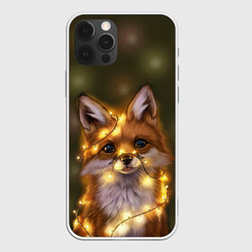 Чехол для iPhone 12 Pro Max с принтом Лисёнок и гирлянда в Кировске, Силикон |  | лампочки | лис | лиса | лисица | огоньки | праздник | рыжая