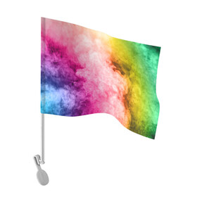 Флаг для автомобиля с принтом Радужный дым в Кировске, 100% полиэстер | Размер: 30*21 см | holi | праздник красок | радуга | радужный дым | холи | цвета радуги | яркий