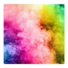 Магнитный плакат 3Х3 с принтом Радужный дым в Кировске, Полимерный материал с магнитным слоем | 9 деталей размером 9*9 см | holi | праздник красок | радуга | радужный дым | холи | цвета радуги | яркий