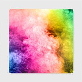 Магнит виниловый Квадрат с принтом Радужный дым в Кировске, полимерный материал с магнитным слоем | размер 9*9 см, закругленные углы | holi | праздник красок | радуга | радужный дым | холи | цвета радуги | яркий