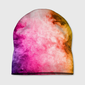 Шапка 3D с принтом Радужный дым в Кировске, 100% полиэстер | универсальный размер, печать по всей поверхности изделия | holi | праздник красок | радуга | радужный дым | холи | цвета радуги | яркий