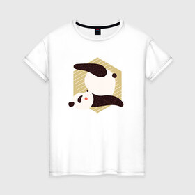 Женская футболка хлопок с принтом Панда Йога в Кировске, 100% хлопок | прямой крой, круглый вырез горловины, длина до линии бедер, слегка спущенное плечо | panda | yoga | йога | панда | панды | фитнес