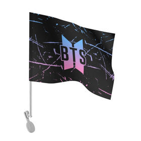 Флаг для автомобиля с принтом BTS LOVE YOURSELF в Кировске, 100% полиэстер | Размер: 30*21 см | bangtan boys | bt21 | bts | bts army | bts stickers | j hope | jimin | jin | jungkook | k pop | rap monster | rapmon | suga | v | бтс | корея | стикеры bts