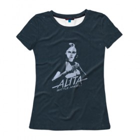 Женская футболка 3D с принтом Alita: Battle Angel в Кировске, 100% полиэфир ( синтетическое хлопкоподобное полотно) | прямой крой, круглый вырез горловины, длина до линии бедер | Тематика изображения на принте: 