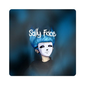 Магнит виниловый Квадрат с принтом SALLY FACE в Кировске, полимерный материал с магнитным слоем | размер 9*9 см, закругленные углы | blue | face | fisher | game | games | gizmo | hair | larry | mask | sally | волосы | гизмо | голубые | игра | игры | ларри | маска | протез | сали | салли | синие | синий | триллер | ужасы | фейс | фишер | фэйс | хоррор