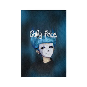 Обложка для паспорта матовая кожа с принтом SALLY FACE в Кировске, натуральная матовая кожа | размер 19,3 х 13,7 см; прозрачные пластиковые крепления | blue | face | fisher | game | games | gizmo | hair | larry | mask | sally | волосы | гизмо | голубые | игра | игры | ларри | маска | протез | сали | салли | синие | синий | триллер | ужасы | фейс | фишер | фэйс | хоррор