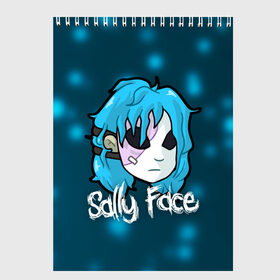Скетчбук с принтом Sally Face в Кировске, 100% бумага
 | 48 листов, плотность листов — 100 г/м2, плотность картонной обложки — 250 г/м2. Листы скреплены сверху удобной пружинной спиралью | blue | face | fisher | game | games | gizmo | hair | larry | mask | sally | волосы | гизмо | голубые | игра | игры | ларри | маска | протез | сали | салли | синие | синий | триллер | ужасы | фейс | фишер | фэйс | хоррор