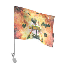 Флаг для автомобиля с принтом Playerunknown`s battlegrounds в Кировске, 100% полиэстер | Размер: 30*21 см | battlegrounds | glitch | pubg | глитч | игры | пабг