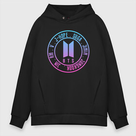 Мужское худи Oversize хлопок с принтом BTS LOVE YOURSELF в Кировске, френч-терри — 70% хлопок, 30% полиэстер. Мягкий теплый начес внутри —100% хлопок | боковые карманы, эластичные манжеты и нижняя кромка, капюшон на магнитной кнопке | bangtan boys | bt21 | bts | bts army | bts stickers | j hope | jimin | jin | jungkook | k pop | rap monster | rapmon | suga | v | бтс | корея | стикеры bts