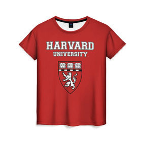 Женская футболка 3D с принтом HARVARD в Кировске, 100% полиэфир ( синтетическое хлопкоподобное полотно) | прямой крой, круглый вырез горловины, длина до линии бедер | гарвард | колледж | студентики | студенты | университет | школа