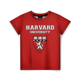 Детская футболка 3D с принтом HARVARD в Кировске, 100% гипоаллергенный полиэфир | прямой крой, круглый вырез горловины, длина до линии бедер, чуть спущенное плечо, ткань немного тянется | гарвард | колледж | студентики | студенты | университет | школа