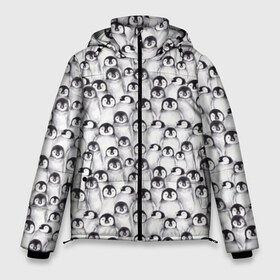 Мужская зимняя куртка 3D с принтом Пингвинчики в Кировске, верх — 100% полиэстер; подкладка — 100% полиэстер; утеплитель — 100% полиэстер | длина ниже бедра, свободный силуэт Оверсайз. Есть воротник-стойка, отстегивающийся капюшон и ветрозащитная планка. 

Боковые карманы с листочкой на кнопках и внутренний карман на молнии. | животные | лапочка | милый | мимими | паттерн | пингвин | северный полюс