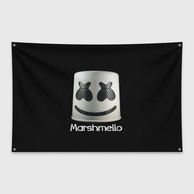Флаг-баннер с принтом Marshmello в Кировске, 100% полиэстер | размер 67 х 109 см, плотность ткани — 95 г/м2; по краям флага есть четыре люверса для крепления | marshmello | диджей | клуб | клубная музыка | маршмеллоу | маршмэлло | маршмэллоу | музыка | электронная