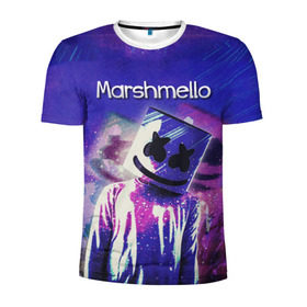 Мужская футболка 3D спортивная с принтом Marshmello в Кировске, 100% полиэстер с улучшенными характеристиками | приталенный силуэт, круглая горловина, широкие плечи, сужается к линии бедра | marshmello | диджей | клуб | клубная музыка | маршмеллоу | маршмэлло | маршмэллоу | музыка | электронная