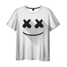 Мужская футболка 3D с принтом Marshmello в Кировске, 100% полиэфир | прямой крой, круглый вырез горловины, длина до линии бедер | Тематика изображения на принте: marshmello | диджей | клуб | клубная музыка | маршмеллоу | маршмэлло | маршмэллоу | музыка | электронная