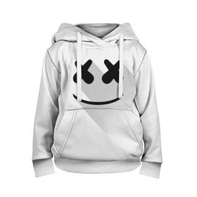 Детская толстовка 3D с принтом Marshmello в Кировске, 100% полиэстер | двухслойный капюшон со шнурком для регулировки, мягкие манжеты на рукавах и по низу толстовки, спереди карман-кенгуру с мягким внутренним слоем | marshmello | диджей | клуб | клубная музыка | маршмеллоу | маршмэлло | маршмэллоу | музыка | электронная