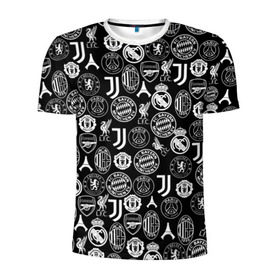 Мужская футболка 3D спортивная с принтом ЛОГО ФУТБОЛЬНЫХ КОМАНД в Кировске, 100% полиэстер с улучшенными характеристиками | приталенный силуэт, круглая горловина, широкие плечи, сужается к линии бедра | 