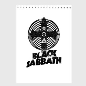 Скетчбук с принтом Black Sabbath в Кировске, 100% бумага
 | 48 листов, плотность листов — 100 г/м2, плотность картонной обложки — 250 г/м2. Листы скреплены сверху удобной пружинной спиралью | Тематика изображения на принте: black sabbath | hard rock | heavy metal | блэк сабат | группы | метал | музыка | оззи осборн | рок | хард рок | хэви метал