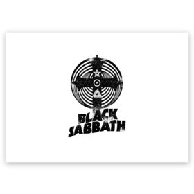 Поздравительная открытка с принтом Black Sabbath в Кировске, 100% бумага | плотность бумаги 280 г/м2, матовая, на обратной стороне линовка и место для марки
 | black sabbath | hard rock | heavy metal | блэк сабат | группы | метал | музыка | оззи осборн | рок | хард рок | хэви метал