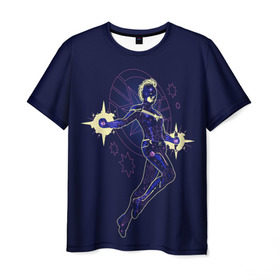Мужская футболка 3D с принтом STARFORCE (Captain Marvel) в Кировске, 100% полиэфир | прямой крой, круглый вырез горловины, длина до линии бедер | 