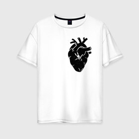 Женская футболка хлопок Oversize с принтом Heart Space в Кировске, 100% хлопок | свободный крой, круглый ворот, спущенный рукав, длина до линии бедер
 | анатомия | астронавт | вселенная | звезды | космонавт | космос | сердце