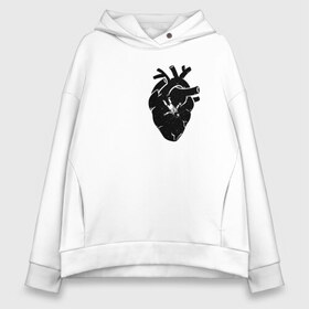 Женское худи Oversize хлопок с принтом Heart Space в Кировске, френч-терри — 70% хлопок, 30% полиэстер. Мягкий теплый начес внутри —100% хлопок | боковые карманы, эластичные манжеты и нижняя кромка, капюшон на магнитной кнопке | анатомия | астронавт | вселенная | звезды | космонавт | космос | сердце