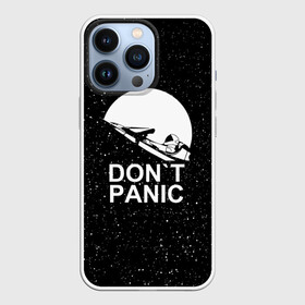 Чехол для iPhone 13 Pro с принтом DON T PANIC в Кировске,  |  | Тематика изображения на принте: don t panic | elon mask | galaxy | nasa | space x | stars | галактика | звезды | знаменитости | илон маск | космос | не паникуйте