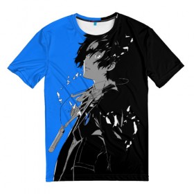 Мужская футболка 3D с принтом Makoto Yuki - Persona 5 в Кировске, 100% полиэфир | прямой крой, круглый вырез горловины, длина до линии бедер | anime | game | makoto yuki | persona 5 | yuki | аниме | игра персонаж | мужчина | человек