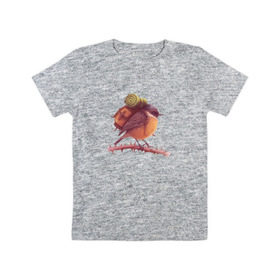Детская футболка хлопок с принтом Воробей Турист в Кировске, 100% хлопок | круглый вырез горловины, полуприлегающий силуэт, длина до линии бедер | палатка | птенец | птица | птичка | путешествие | рюкзак | туризм