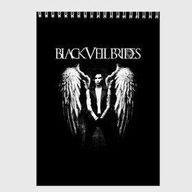 Скетчбук с принтом Black Veil Brides в Кировске, 100% бумага
 | 48 листов, плотность листов — 100 г/м2, плотность картонной обложки — 250 г/м2. Листы скреплены сверху удобной пружинной спиралью | Тематика изображения на принте: black veil brides | heavy matal | metal | post hardcore | группы | метал | музыка | рок | хэви метал | эмо