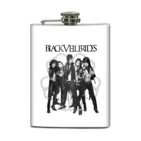 Фляга с принтом Black Veil Brides в Кировске, металлический корпус | емкость 0,22 л, размер 125 х 94 мм. Виниловая наклейка запечатывается полностью | Тематика изображения на принте: 