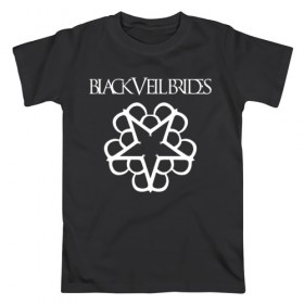 Мужская футболка хлопок с принтом Black Veil Brides в Кировске, 100% хлопок | прямой крой, круглый вырез горловины, длина до линии бедер, слегка спущенное плечо. | 