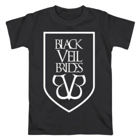 Мужская футболка хлопок с принтом Black Veil Brides в Кировске, 100% хлопок | прямой крой, круглый вырез горловины, длина до линии бедер, слегка спущенное плечо. | 