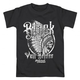 Мужская футболка хлопок с принтом Black Veil Brides в Кировске, 100% хлопок | прямой крой, круглый вырез горловины, длина до линии бедер, слегка спущенное плечо. | black veil brides | heavy matal | metal | post hardcore | группы | метал | музыка | рок | хэви метал | эмо