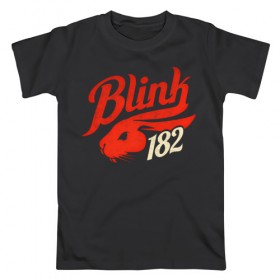 Мужская футболка хлопок с принтом Blink 182 в Кировске, 100% хлопок | прямой крой, круглый вырез горловины, длина до линии бедер, слегка спущенное плечо. | 