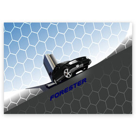 Поздравительная открытка с принтом Subaru Forester SF5 в Кировске, 100% бумага | плотность бумаги 280 г/м2, матовая, на обратной стороне линовка и место для марки
 | Тематика изображения на принте: auto | forester | jdm | sf5 | subaru | subaru forester | субару | форестер
